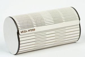 Krea-Wood handmade glasses case made of birch wood with magnets. Vintage white color.