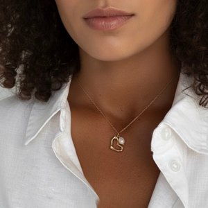 Eternal Pearl - Necklace with Heart and Pearl in gold-plated steel