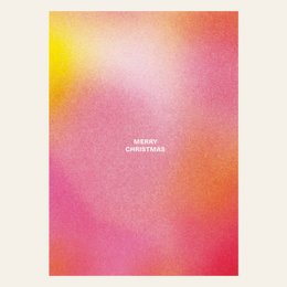 Colorful gradient Christmas postcard with text "Merry Christmas"