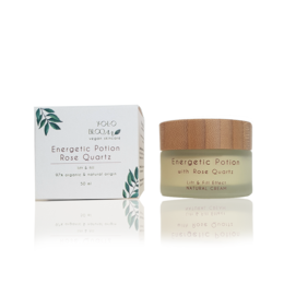 A rose quartz-infused cream with a soothing, energetic aroma. Contains natural ingredients to nourish and hydrate the skin.