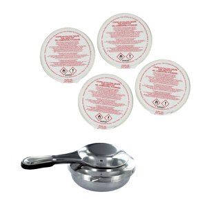 Alcoholbrander en 4 kopjes Fackelmann gegeleerde alcohol