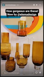 Retro stil stor moderne klassisk design vase, rav farve, TYLER14AM
