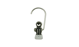 Silver metal clothes hanger clip, 9.5 cm long.