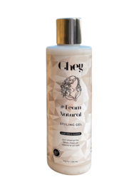 Natural styling gel for hair with a light, non-greasy formula. Contains natural ingredients to provide hold and shine without weighing down hair.