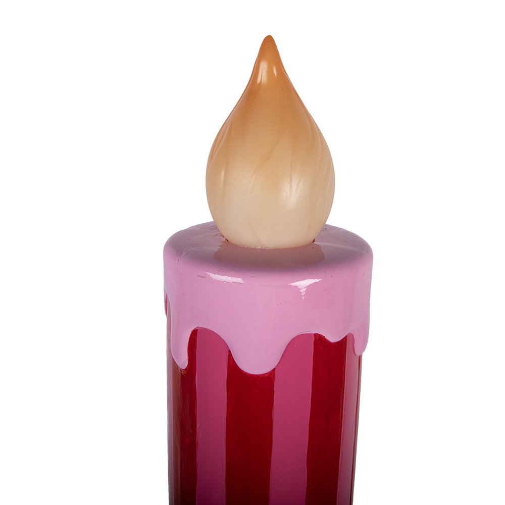 Kerstdecoratie met LED-verlichting Kandelaar Ø 23x78 cm Rood Keramisch materiaal
