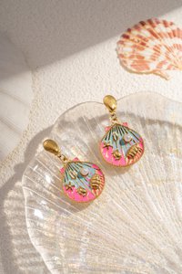 High -shaped ear -shaped earring in steel