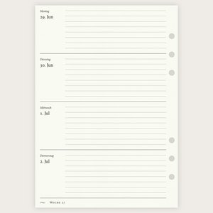 Calendar deposits 2026 A5 | 1W2S | Horizontal lines