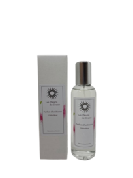 A 100 ml room spray with a cedar musk scent. The spray features a clean, minimalist design and is packaged in a sleek, gray bottle.