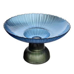 Daz -Glasplatte auf einem Bein 31 cm blau