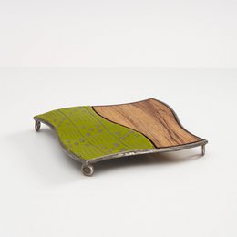 "Pissy" coaster made from recycled scrap metal and scrap wood upcycling | different shapes and colors