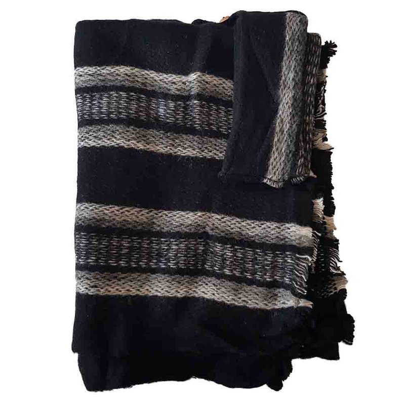Alpaca Poncho Black - Made in Ecuador