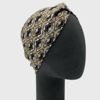 Stirnband Blumen Beige Braun Ponte Jersey