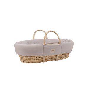 Gepolsterter Moses-Bezug aus Musselin in Grau