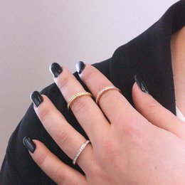 Bague Trinity - Argenté Doré Or rosé et Cristal