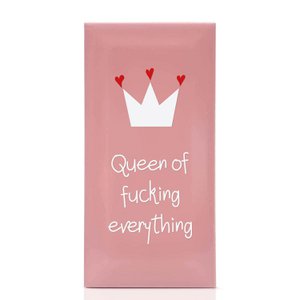 Metrotegel "Queen Of Fucking Everything" roze/wit