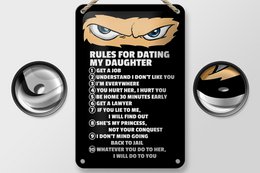 Blechschild Spruch 12x18cm Rules for dating my daughter Ninja Schild