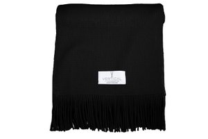 Black wool and acrylic scarf