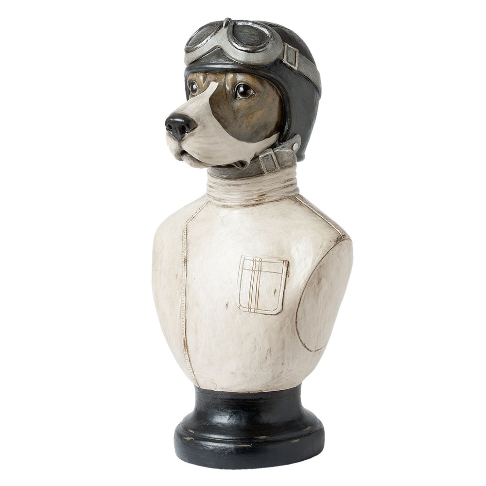 Beeld Hond 24x26x51 cm Wit Kunststof Woonaccessoires