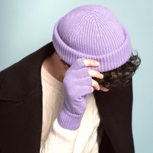 KLUE WOOL FINGERLESS GLOVES | Lilac