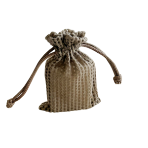 Gauze straight tie bag 12.5x8cm taupe