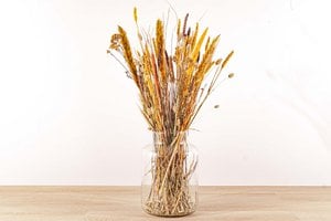 Trockenblumen – Gelb und Braun – Trockenstrauß – 70 cm