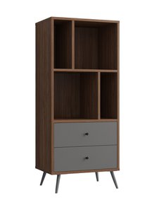 Bookcase walnut/gray