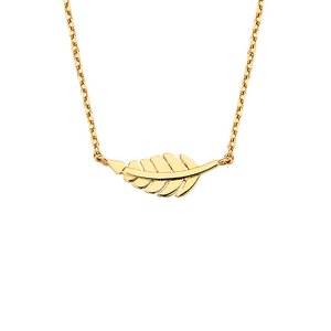 New Bling Goud 9NBG-0026 14 Karaat Gouden Collier met Hanger - Veer - Goud