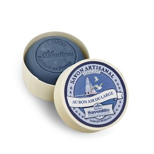 Marine scent exfoliating soap in wooden box 100g