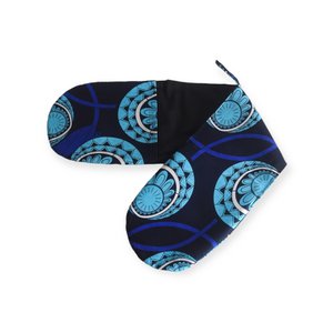 Doppelter Ofenhandschuh in Blautönen