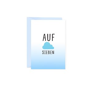 Mini greeting card on cloud 9