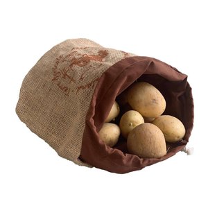 Boerenland jute aardappelzak en broodzak met liner van GOTS biologisch katoen - zero waste