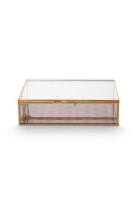 Storage Box Blooming Tales Glass Gold 21x16.5x5.5cm
