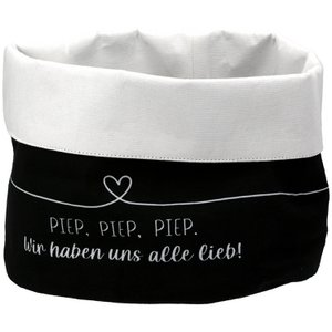 Brotkorb rund Piep, Piep, Piep schwarz H. 20 cm, VE 4