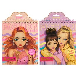  Fashion designer colouring book neon pink purple, girls faces, spiral bound, creative activity book.