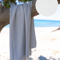 CRYSTAL Cotton Hammam Spa Towel – Lightweight & Sand Free – Grey - 180x100 cm
