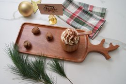 Khaya Wood - Antler Serving Tray