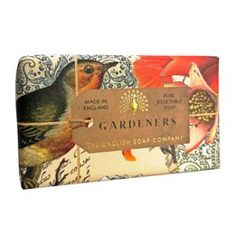 Gardeners soap bar, 190g, with earthy, natural scents and a rustic, botanical design on the packaging.