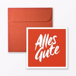 Glückwunschkarte "Alles Gute" quadratisch inkl. Umschlag