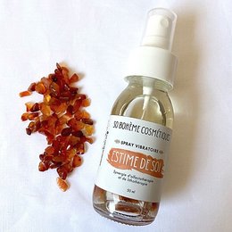 Carnelian vibratory room spray with natural essential oils, including notes of citrus, floral, and earthy scents.
