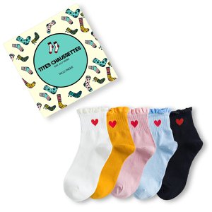 Pack of 5 Women's Ruffled Heart Socks I 35-41