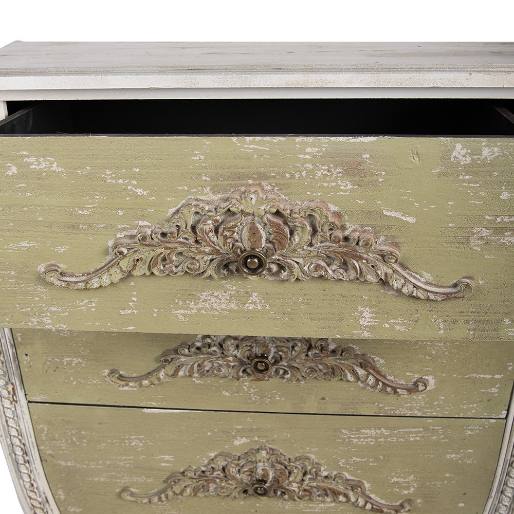 Ladekast 81x36x113 cm Wit Groen Hout