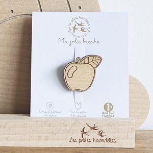 Wooden brooch - Apple