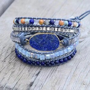 KLARHEIT Wickelarmband Lapislazuli