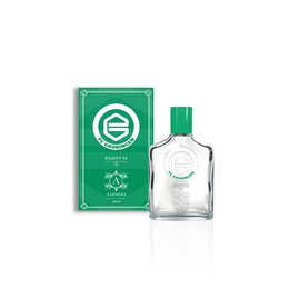 Eau de Parfum FC Groningen Green, a green-colored perfume in a clear glass bottle with a green box.