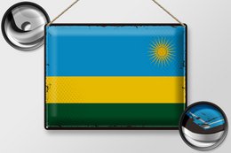 Tin Sign Flag Rwanda 40x30cm Retro Flag of Rwanda