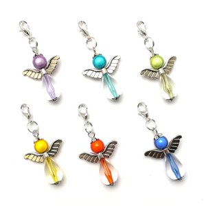 Guardian angel "Lilly" keychain, 6-series set, silver-colored