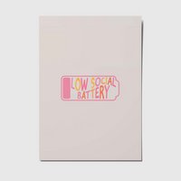 Low social battery - A6 postcard
