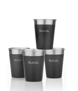 GLACIAL 4-pack Matte Black Cup Set