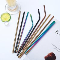 Classic straw - straight or curved - 215x6mm - 6 colors available