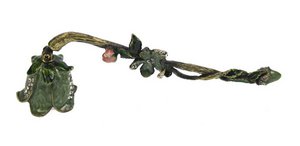 Candle snuffer Green decorated with rhinestones